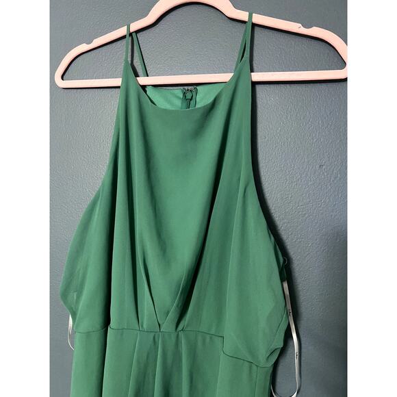 NWT Lulus Green Spaghetti Strap Modest Short Dress Vacation Wedding Formal XL - Picture 3 of 8